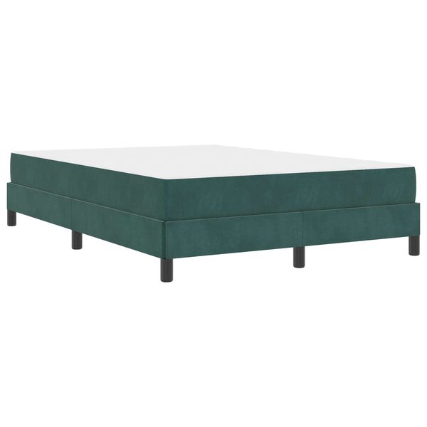 vidaXL Lit &agrave; ressorts avec matelas Vert fonc&eacute; 160 x 200 cm tissu
