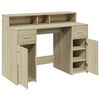 vidaXL Bureau avec lumi&egrave;res LED ch&ecirc;ne sonoma bois d'ing&eacute;nierie