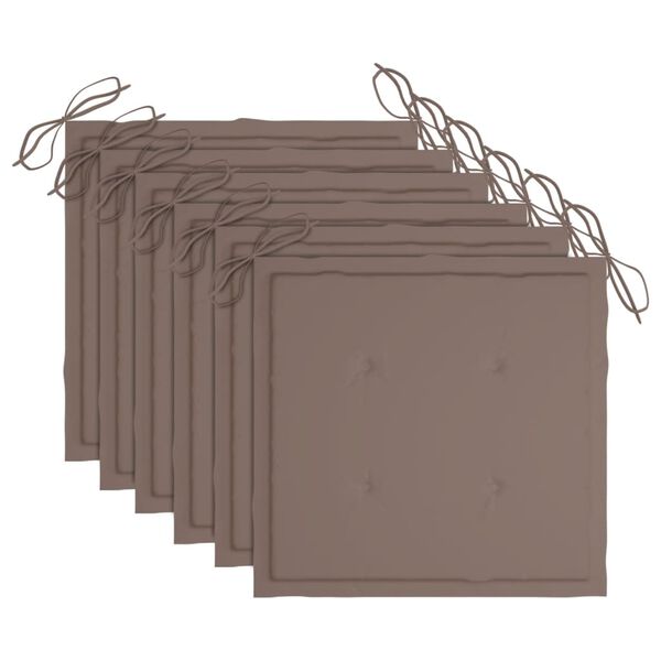 vidaXL Chaises &agrave; manger d'ext&eacute;rieur lot de 6 et coussins Acacia massif