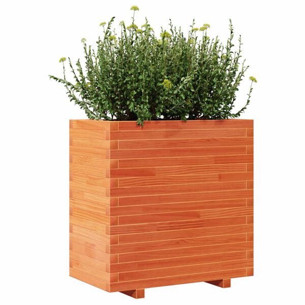 vidaXL Jardini&egrave;re cire marron 70x40x72 cm bois de pin massif
