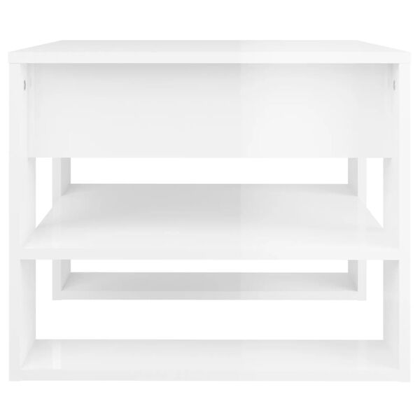 vidaXL Table basse blanc brillant 55,5x55x45 cm bois d'ingénierie
