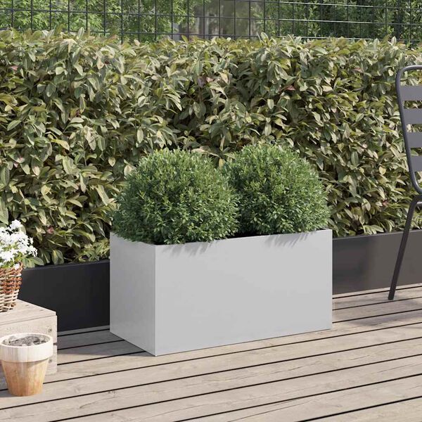 vidaXL Jardini&egrave;re argent&eacute; 62x30x29 cm acier galvanis&eacute;
