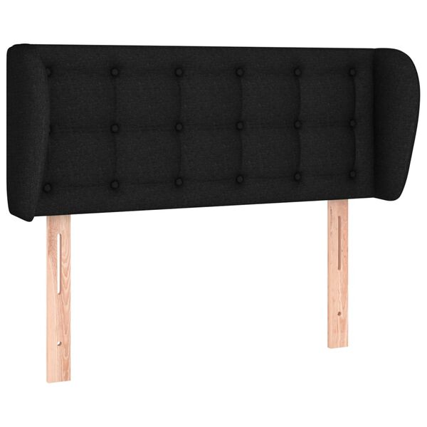vidaXL T&ecirc;te de lit avec oreilles Noir 93x23x78/88 cm Tissu