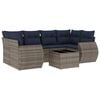 vidaXL Ensemble de canap&eacute; de jardin 7 pcs avec coussins gris r&eacute;sine tress&eacute;e