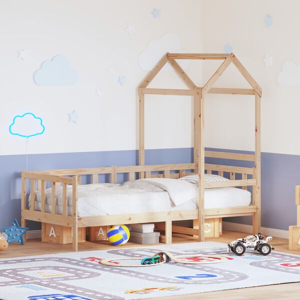 vidaXL Lit de jour avec toit sans matelas 80x200 cm bois massif