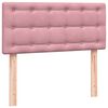 vidaXL Sommier &agrave; lattes de lit avec matelas rose 90x210 cm velours