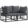 vidaXL Mobilier de jardin 2 Pi&egrave;ce Noir et anthracite M&eacute;tal
