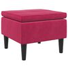 vidaXL Tabouret avec pieds en bois Rouge bordeaux Velours