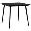 vidaXL Table &agrave; d&icirc;ner de jardin Noir 80x80x74 cm Acier et verre