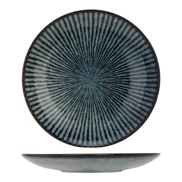 Cosy & Trendy Assiette &agrave; dessert motif de rayures Atlantis 6 pcs bleu