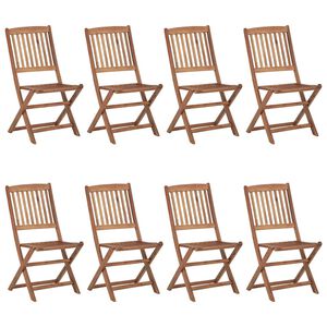 vidaXL Chaises pliables d'ext&eacute;rieur lot de 8 Bois d'acacia solide