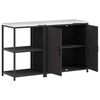 vidaXL Ensemble de rangement cuisine 2 pcs Noir Acier lamin&eacute; &agrave; froid