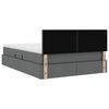vidaXL Lit avec rangement et LED Gris fonc&eacute; 140 x 190 cm tissu