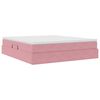 vidaXL Lit avec rangement et matelas Rose 160 x 200 cm Velours
