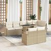 vidaXL Ensemble de canap&eacute; de jardin avec coussin 9 pcs Beige et cr&egrave;me