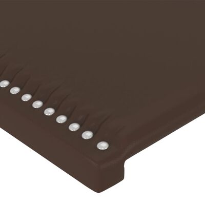 vidaXL Tête de lit à LED Marron 100x5x118/128 cm Similicuir