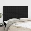 vidaXL T&ecirc;te de lit Noir 144x5x118/128 cm Tissu