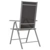 vidaXL Ensemble &agrave; manger de jardin 7 pcs aluminium argent&eacute; et noir