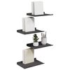vidaXL &Eacute;tag&egrave;re flottante 4 pcs Noir 30 x 18 x 2,5 cm Acier