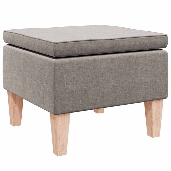 vidaXL Tabouret avec pieds en bois Taupe Tissu