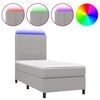 vidaXL Sommier &agrave; lattes de lit avec matelas et LED Gris clair 90x200cm