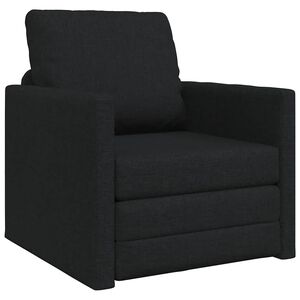 vidaXL Canap&eacute;-lit 2 en 1 noir 112x174x55 cm tissu