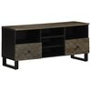 vidaXL Meuble TV noir 100x33x46 cm bois massif de manguier