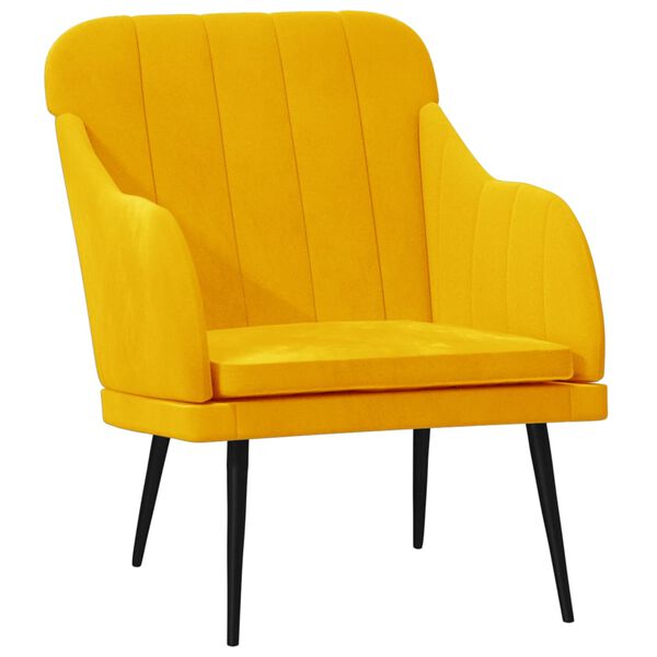 vidaXL Fauteuil Jaune 63x76x80 cm Velours