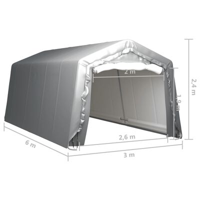 vidaXL Tente de rangement 300x600 cm Acier Gris