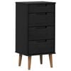 vidaXL Commode MOLDE Noir 40 x 35 x 82 cm Bois de pin massif
