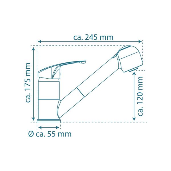 SCH&Uuml;TTE Mitigeur d'&eacute;vier avec jet r&eacute;tractable DIZIANI chrome