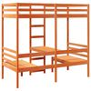vidaXL Lit mezzanine avec bureau et chaises brun cire 90x200 cm pin