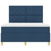 vidaXL Lit &agrave; ressorts avec matelas Bleu 140 x 190 cm tissu