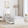 vidaXL Cadre de lit Blanc et Argent 75 x 190 cm Bois d'ing&eacute;nierie