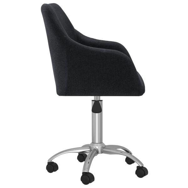 vidaXL Chaises pivotantes &agrave; manger lot de 2 Noir Tissu