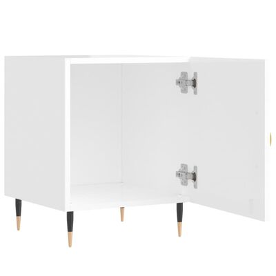 vidaXL Tables de chevet 2 pcs blanc brillant 40x40x50 cm
