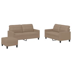 vidaXL Ensemble de canap&eacute;s 3 pcs avec coussins Cappuccino Similicuir