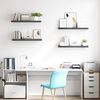vidaXL &Eacute;tag&egrave;re murale flottante 4 pcs Gris brillant 80x23,5x3,8 cm MDF