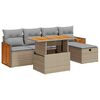 vidaXL Salon de jardin avec coussins 6 pcs beige r&eacute;sine tress&eacute;e
