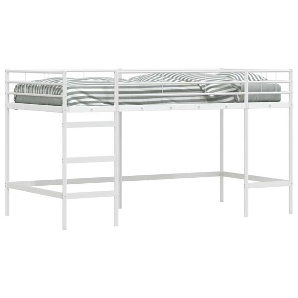 vidaXL Lit mezzanine pour enfants Blanc 99,5 x 200 cm Acier