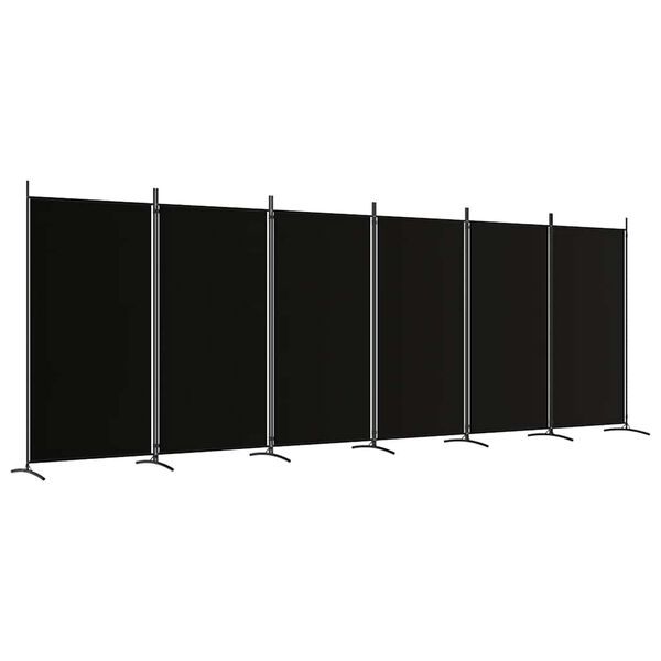 vidaXL Cloison de s&eacute;paration 6 panneaux Noir 520x180 cm Tissu