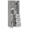 vidaXL Buffet haut Sonoma gris 69,5x34x180 cm Bois d'ing&eacute;nierie