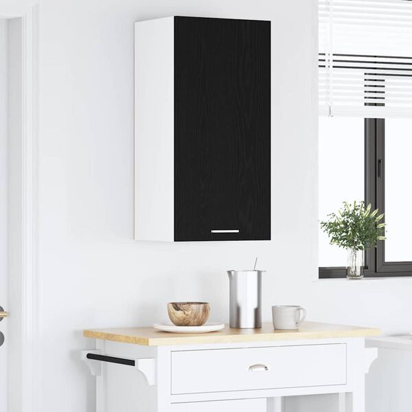 vidaXL Armoire suspendue Riga Ch&ecirc;ne noir et Blanc 40 x 31 x 80 cm