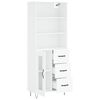 vidaXL Buffet haut Blanc 69,5x34x180 cm Bois d'ing&eacute;nierie