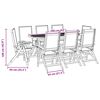 vidaXL Ensemble &agrave; manger de jardin 9pcs bois d'acacia solide textil&egrave;ne