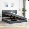 vidaXL Lit avec rangement et LED Gris fonc&eacute; 200 x 200 cm Velours