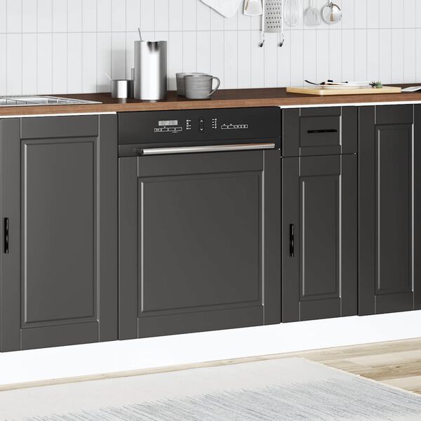 vidaXL Panneau de lave-vaisselle Porto noir 60x1,5x67 cm