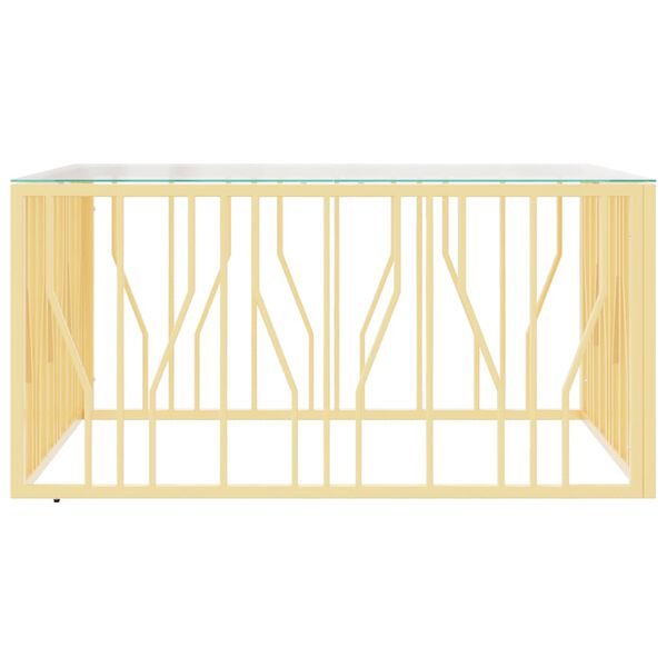 vidaXL Table basse 100x100x50 cm acier inoxydable et verre