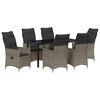 vidaXL Ensemble de salle &agrave; manger pour jardin 7 pc Gris polyrotin