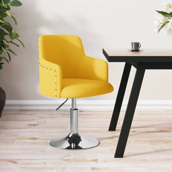 vidaXL Chaise &agrave; manger Jaune moutarde Tissu